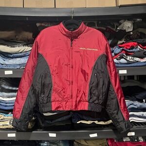 Vintage Honda Goldwing Jacket Womens Size Medium Red Black Moto Riding